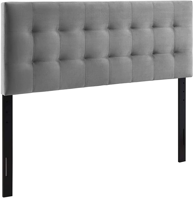 Modway Emily Full Biscuit Tufted Performance Velvet Headboard, Gray