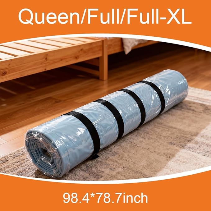 Mattress Vacuum Storage Bag for Moving Vacuum Seal Compression Bag with Straps for Memory Foam and Latex (Full/Queen Size)
