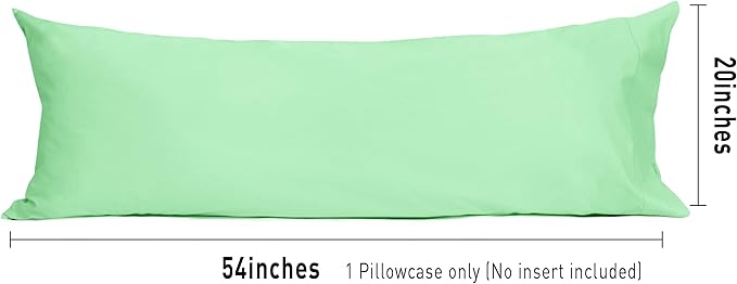 Sunflower Body Pillowcase 100% Cotton Long Pillow Cover/Case Envelope Closure 1 Pack, 20×54 inches Green Ash, Soft and Breathable