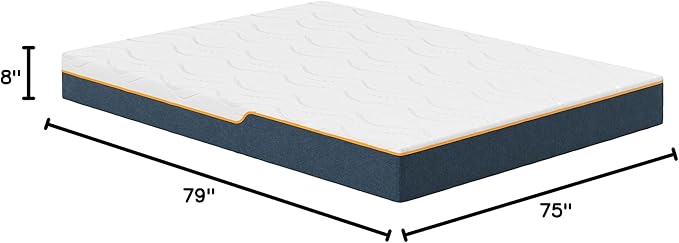 Nautica Home Enliven 8" Medium Gel Memory Foam Mattress with Cooling Air Flow and Pressure Relieving Foam Layers, Bed-in-a-Box, King, White