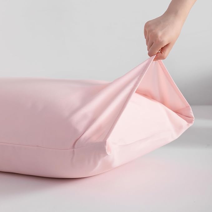 NTBAY King Pillowcase Set - 2 Pack Brushed Microfiber 20x36 Pillowcases - Soft, Wrinkle-Free, Fade-Resistant, Stain-Resistant, Blush Pink Pillowcases with Envelope Closure - 20x36 Inches, Blush Pink