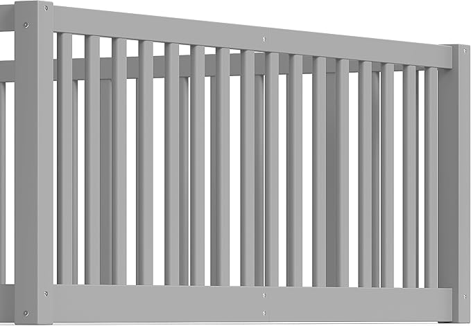 Bellemave Queen Size Montessori Floor Bed with 23.5" High Rails, Pine,Plywood Floor Bed with Small Door, Gray
