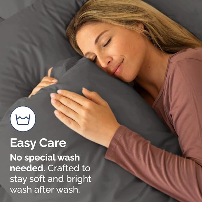 King Standard Pillow Cases Set of 2 - Ultra-Soft Hotel Quality Pillowcase Covers - Comfy, Cozy & Fade Free - Wrinkle Resistant - Machine Washable Pillow Protectors - 2 Piece Set - Charcoal