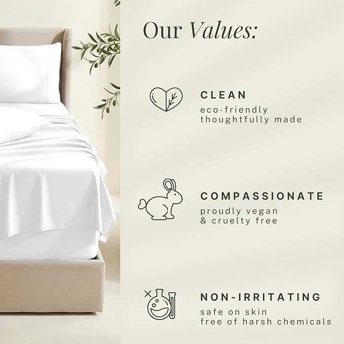 Hearth & Harbor Bed Linen Set - Twin Size - 4 Piece Sheets - White - Extra Deep Pocket Microfiber