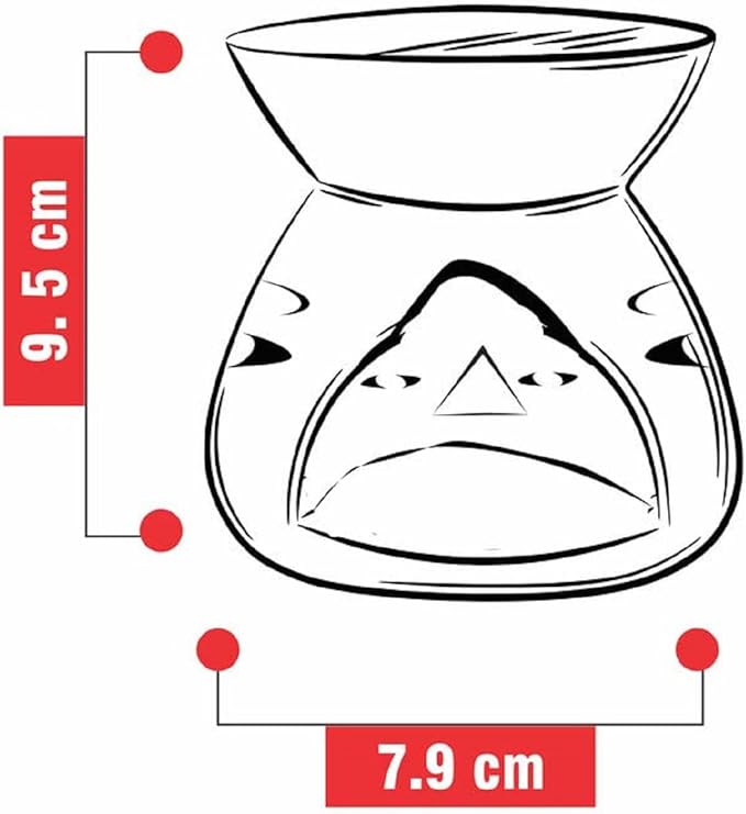 Ceramic Essential Oil Burner Wax Melt Burners |Aromatherapy| Ceramic Oil Diffuser| Candle Tealight Holder (Set of 1) Home Bedroom Decor Christmas Housewarming Gift, Red