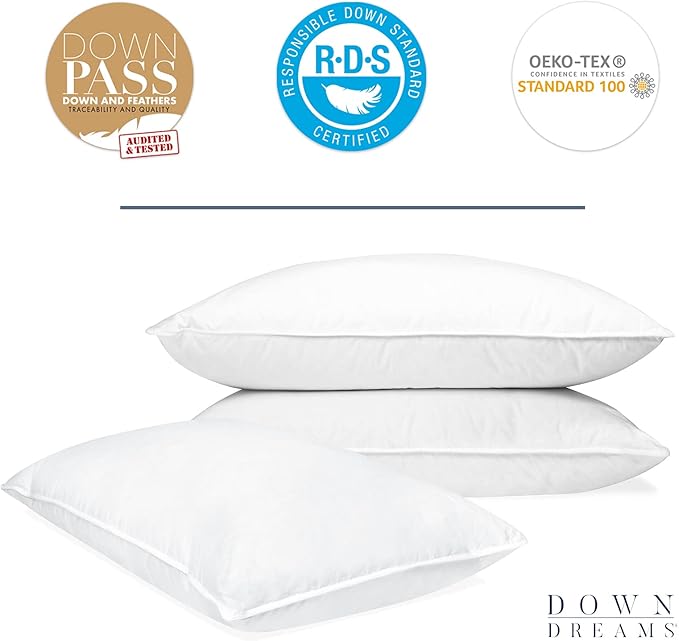 Down Dreams Manchester Mills Classic Pillows - Queen/Firm Support 2-Pack