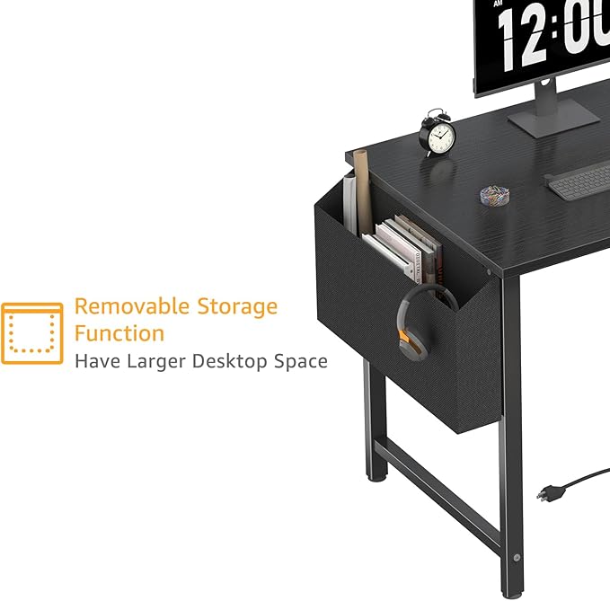 DLisiting Small L Shaped Gaming Desk with Shelves, 40 Inch Small Corner Computer Gaming Desk for Boys Teens Bedroom, Study Work PC Desks for Home Office Bedroom, Black