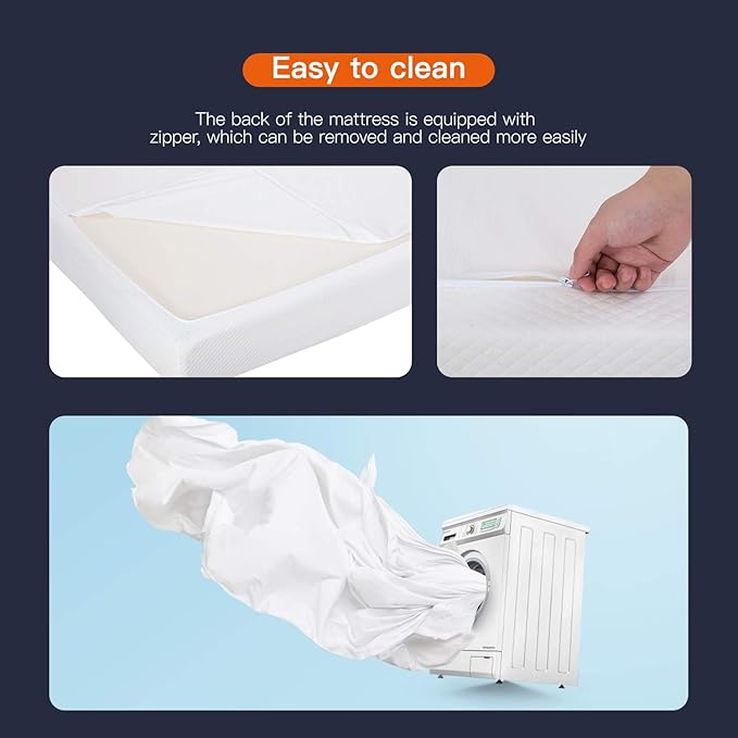 FDW | 8 Inch Full Mattress | Medium Firm | Gel Memory Foam Mattress | White | Bed in a Box, CertiPUR-US Certified | Pressure Relief, Cooling Ventilated Foam | Washable Removable Cover