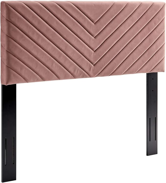 Modway Alyson Chevron Tufted Performance Velvet Full/Queen Headboard, Dusty Rose