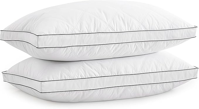 Goose Down Pillows Queen Size Set of 2 – 750 Fill Power Hotel Quality, Ultra Soft Yet Supportive for Side/Back/Stomach Sleepers, Breathable Cotton Cover & Oeko-TEX Certified