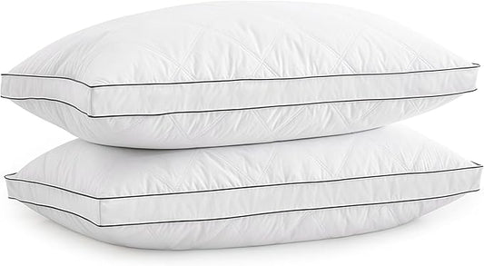Goose Down Pillows Queen Size Set of 2 – 750 Fill Power Hotel Quality, Ultra Soft Yet Supportive for Side/Back/Stomach Sleepers, Breathable Cotton Cover & Oeko-TEX Certified