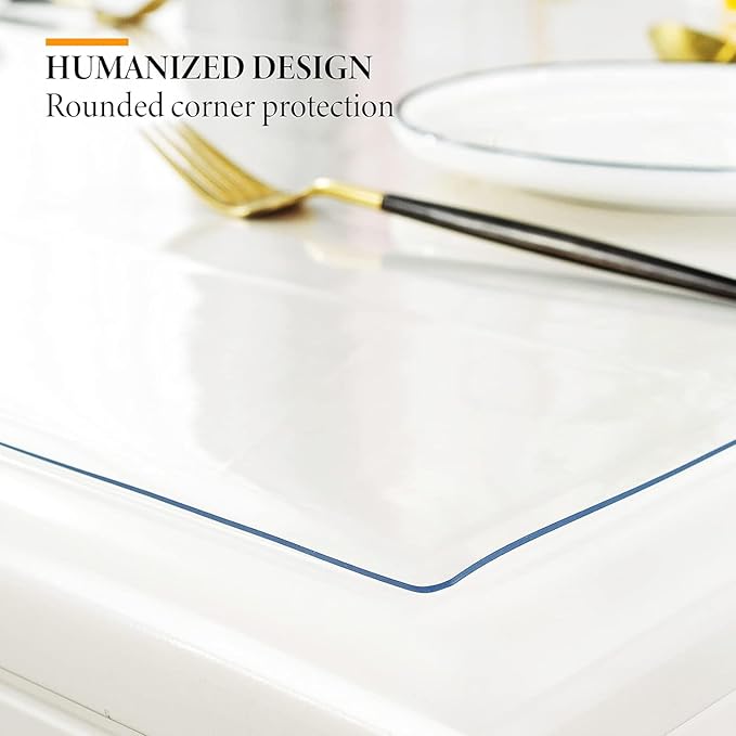 Deep Dream 1.5mm Clear Desk Cover Protector, 16×22 Inch Clear Desk Cover, Rectangular Vinyl Desk Pad, PVC Plastic Table Cover for Office, Dresser, Night Stand, Computer & Writing Desk Tabletop