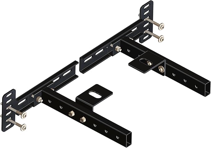 Headboard Brackets for Metal Bed Frame, Adjustable Universal Brackets for Headboard with Footboard Extension Fit Twin Full Queen King 2 Pack Matte Black
