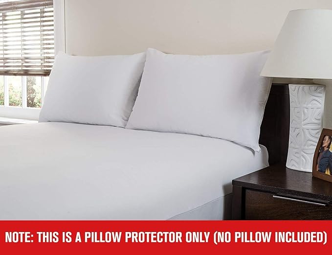 Guardmax Waterproof Pillow Protectors - Zippered Pillow Case Covers - Highly Soft & Noiseless Fabric - Protects Pillows from Dirt, Dust & Dander (Standard 20x26)