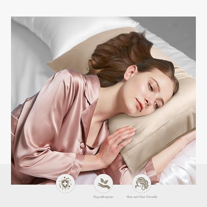 WishSmile Cooling Pillowcases,Taupe,2 Pack,20x26 inches