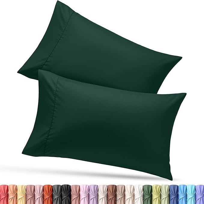 Utopia Bedding Queen Pillow Cases - 2 Pack - Envelope Closure - Soft Brushed Microfiber Fabric - Shrinkage and Fade Resistant Pillow Covers Queen Size 20 X 30 Inches (Queen, Emerald)