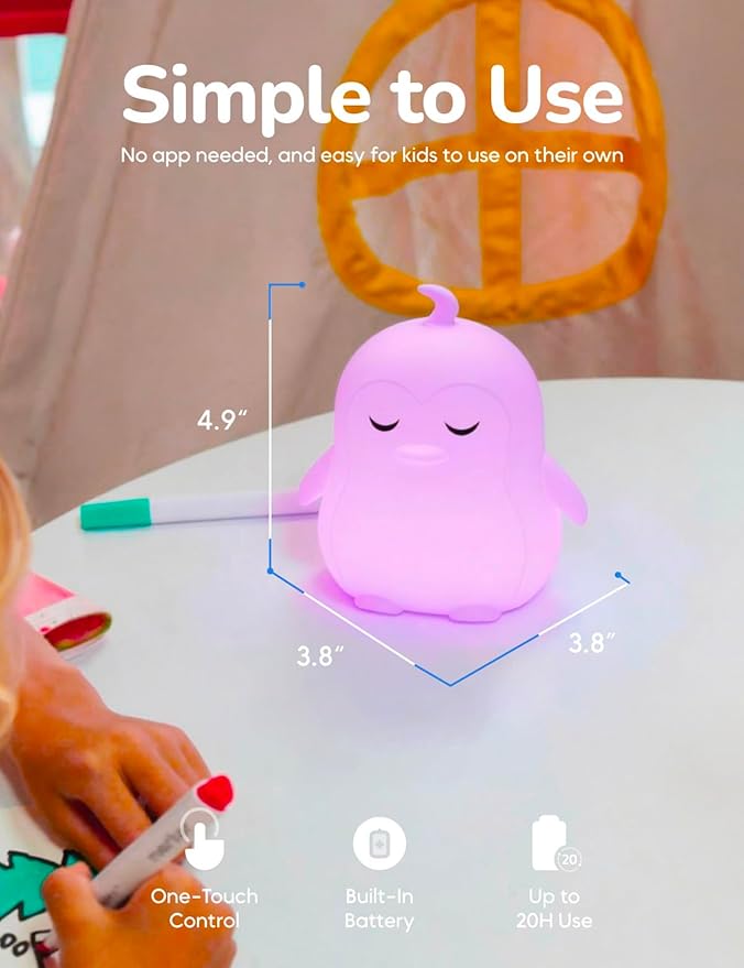Breathing Pal 'Penny'- Mindfulness Breathing Light, Guided Visual Meditation Breathing Light, Anxiety Relief Items for Calm Down Corner/Meditation/Sleep Aid for Adult&Kid