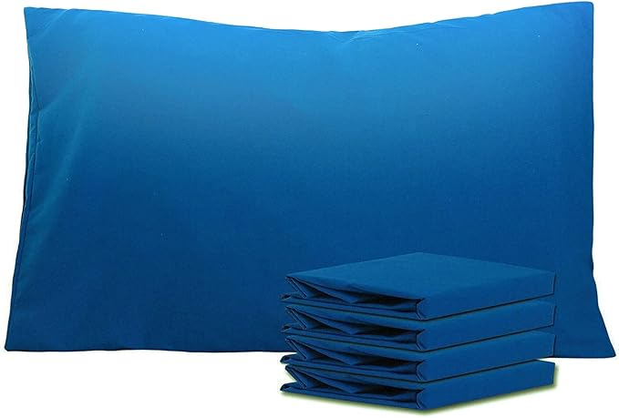 NTBAY Queen Pillowcase Set - 4 Pack Brushed Microfiber 20x30 Pillowcases - Soft, Wrinkle-Free, Fade-Resistant, Stain-Resistant, Royal Blue Pillowcases with Envelope Closure - 20x30 Inches, Royal Blue
