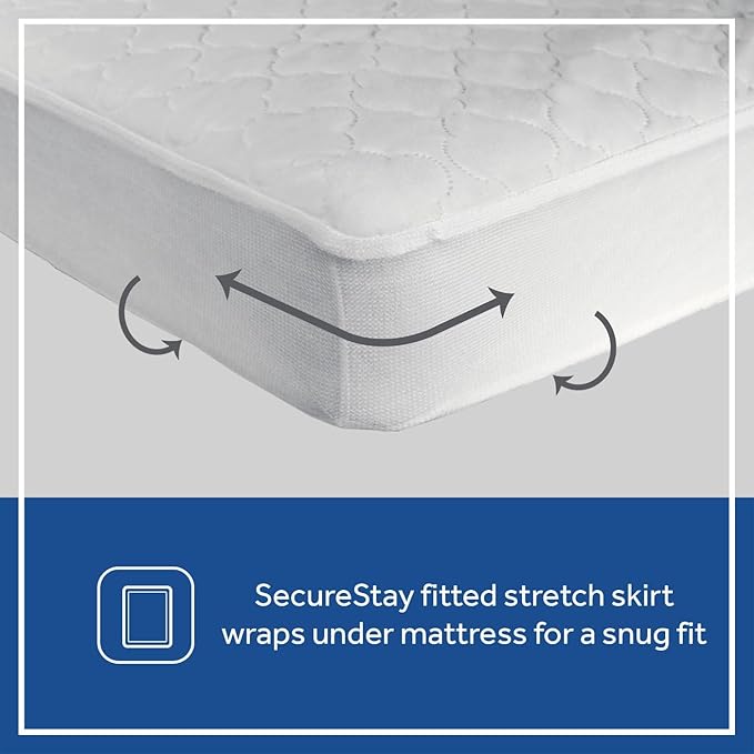 Sealy Baby Fitted Waterproof Infant Crib Mattress Protector Pad & Toddler Bed Cover,Durable and Comfortable Topper,Machine Washable-and Dryer Friendly,52x28”- White,(Pack of 6)