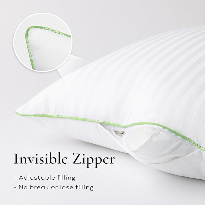 Ashler Home Deco Synthetic Down Pillow Inserts, 14x36 Down Alternative Throw Pillows Insert Sleeping Pillows with 100% Cotton Cover Decorative Pillow Stuffer for Sofa, Couch Bed(White)