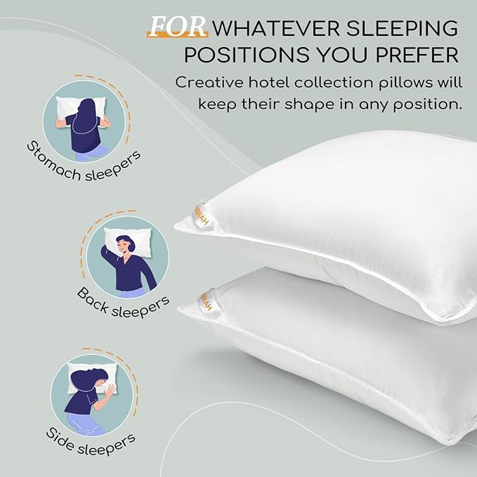 HARBOREST King Size Bed Pillows Set of 2 - Luxury Hotel Collection Down Alternative Pillows for Sleeping, 20 x 36 Inches