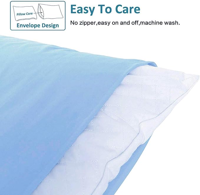 NTBAY Standard Pillowcase Set - 2 Pack Brushed Microfiber 20x26 Pillowcases - Soft, Wrinkle-Free, Fade-Resistant, Stain-Resistant, Sky Blue Pillowcases with Envelope Closure - 20x26 Inches, Sky Blue
