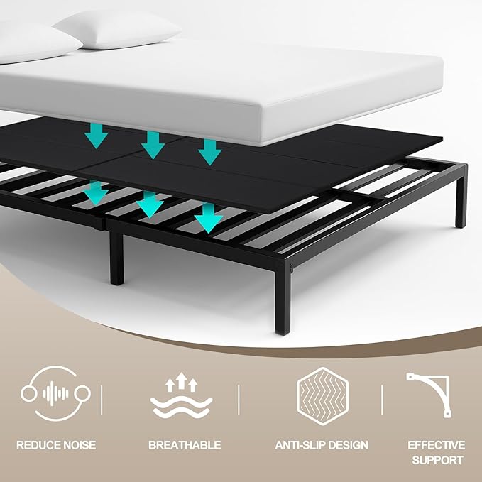 10mm Bunkie Board King Size 76 x 80" Heavy Duty king bunkie board Moisture Resistant Sleeper Sofa Support Under Mattress for Metal Frame Low Profile Bed Support, Platform Bed and Couch(Black)