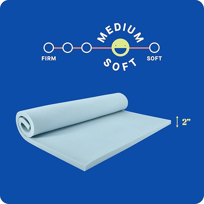 Sealy Dreamlife 2” Gel Memory Foam Twin Mattress Topper with SealyComfort Gel Foam, 1 Year Limited Warranty, Made in The USA