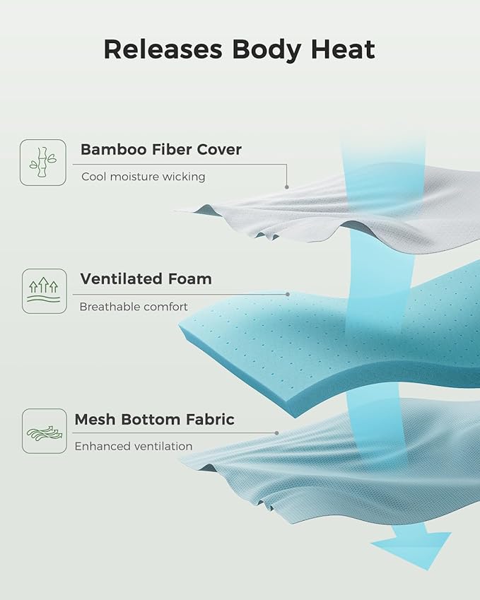 PERLECARE Full XL Mattress Topper - 3 Inch Cooling Memory Foam Mattress Pad Made with CertiPUR-US® Certified Foam,Bed Topper with Bamboo Cover,Removable & Washable & Non-Slip,Oeko-Tex Certified
