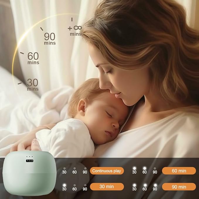 Portable Sound Machine for Baby Kids | Sleep Soother | 16 Soothing Sounds | Timer | Memory Function | 30H | White Noise | Shush | Travel | Registry Gift | Newborn Essentials | Extended Battery Edition