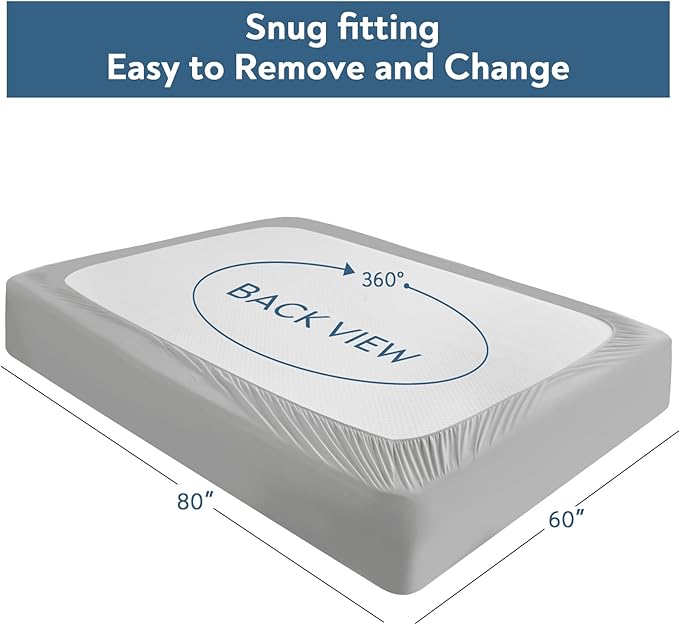 Queen Mattress Pad, Soft Quilted Air Mattress Topper Queen with Extra Deep Pocket, Breathable and Noiseless Air Mattress Cover Mattress Pad Fits Up to 23 Inch, Grey