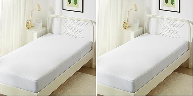 Amazon Basics Zippered Mattress Encasement - Waterproof, Twin (Pack of 2)