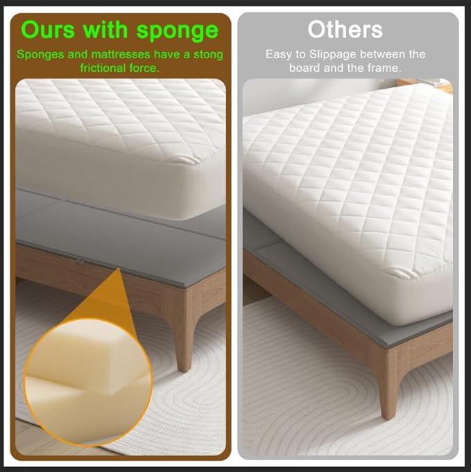 Metal-Frame-Bunkie-Board-King-Size (76"X80") for Under-Mattress-Support - Heavy Duty Bed Board Design,Folding, Noise Free, No Sagging