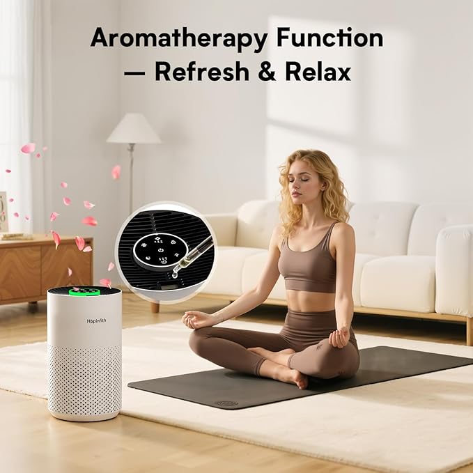 Upgraded Air Purifiers for Bedroom & Home with H14 True HEPA Filter, Covers Up to 1280ft², 360° Air Intake, Quiet Pet Air Purifier, Fragrance & Timer,Removes Smoke, Pet Dander & Pollen,White