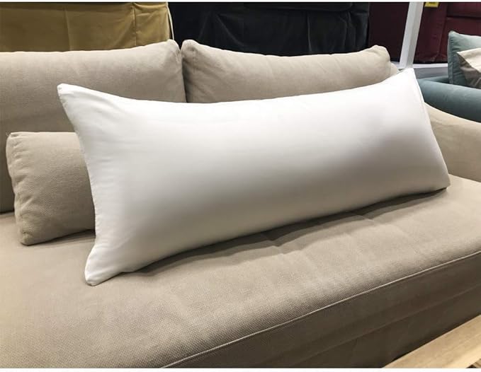 Precoco Body Pillow Pillowcase, 100% Cotton White Body Pillow Cover with Double Zipper, 20" x 54" Super Soft 600 Thread Count Case Covers for Easy Put in & Off, 1 Pack