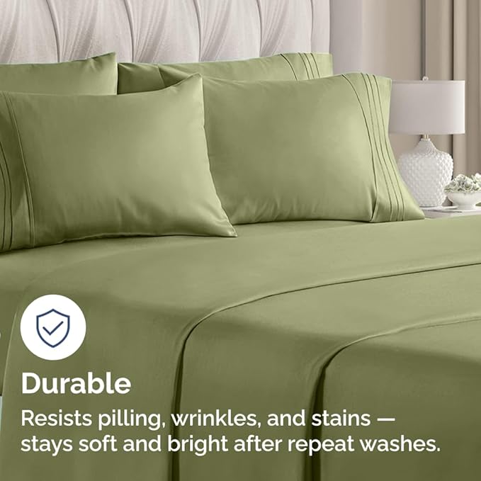 Standard Pillow Cases Set of 8 - Ultra Soft Hotel Quality Pillowcase Covers - Comfy & Wrinkle Free - Shrink, Stain and Fade Resistant - Machine Washable Pillow Protectors - 8 Piece Set - Sage Green