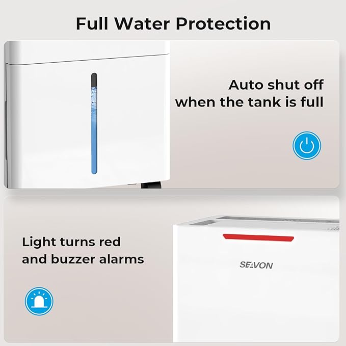 1500 Sq.ft Dehumidifier for Basement, SEAVON 21 Pint Dehumidifiers with Drain Hose for Home Large Room Bedroom Bathroom, Powerful Moisture Removal, Smart Humidity Control & Display, 24H Timer, 3 Mode