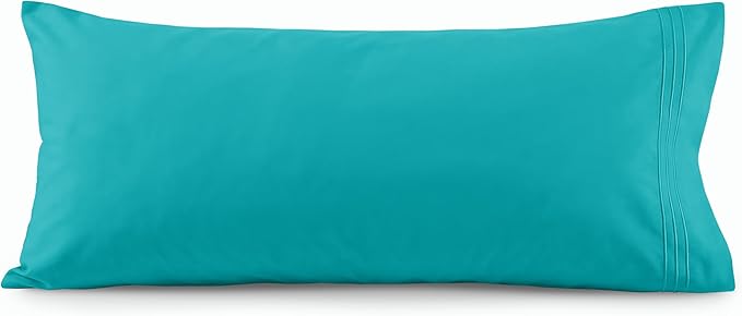 Elegant Comfort Luxury Ultra-Soft 1-Piece Body Pillowcase - 1500 Premium Hotel Quality Microfiber Double Brushed - Wrinkle Resistant, Body Pillowcase Size, Turquoise