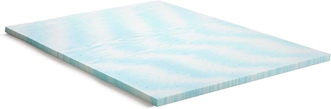 Linenspa 2 Inch Swirl Gel Memory Foam Mattress Topper, California King Size – Cooling Gel Infused, Ventilation Holes – Pressure Relieving Bed Topper – CertiPUR Certified