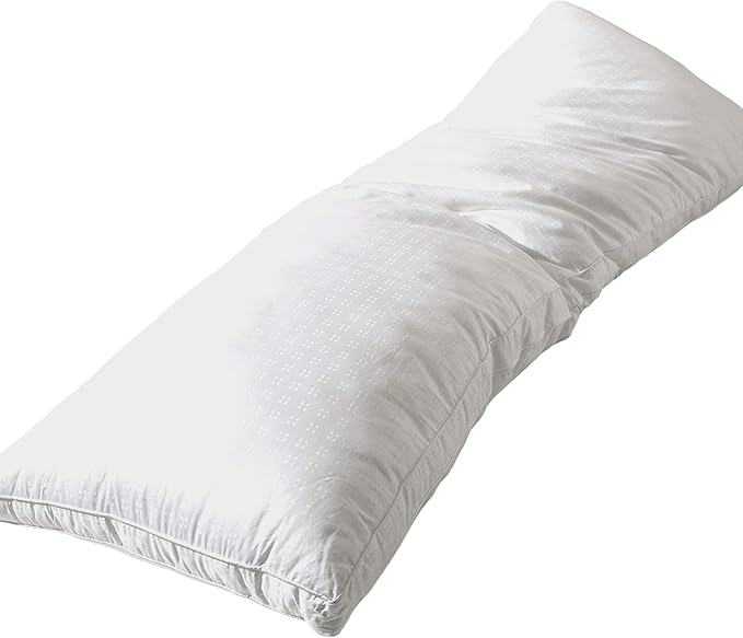 Maxi Deluxe Body Size Bed Pillow – Ultra Soft & Comfortable – Versatile for Side, Back & Stomach Sleepers – 300TC Cotton Top – Single Pack – (Body Size Pillow is 20 x 55)