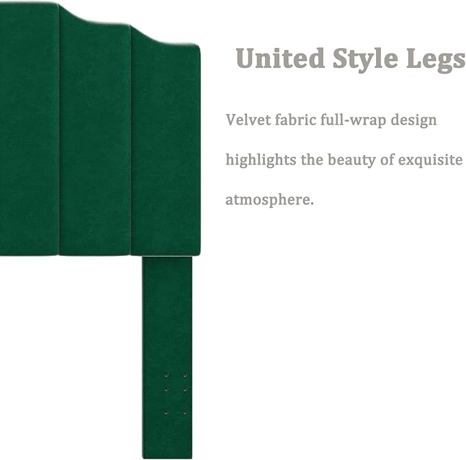 Befurtori King Size Headboard Only, Velvet Wall Mounted Headboard King for Adjustable Bed Modern Upholstered Head Board Easy Assembly, Jade Green