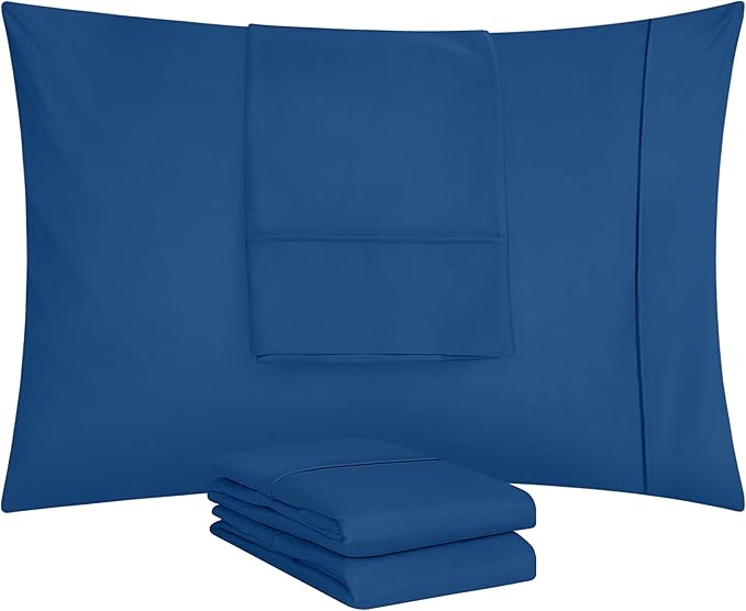 Utopia Bedding Queen Pillow Cases - 4 Pack - Envelope Closure - Soft Brushed Microfiber Fabric - Shrinkage and Fade Resistant Pillow Covers Queen Size 20 X 30 Inches (Queen, Dusk Blue)