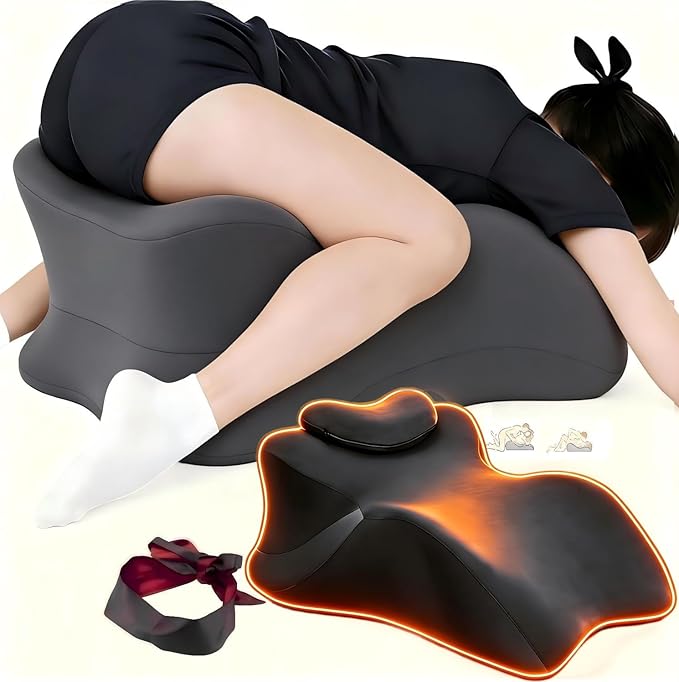 Large Body Pillow, Couples Pillow,27°Angle Perfect Position Wedge Pillow Ergonomic Contoured Support, Multi-Functional Memory Foam Wedge Back Support, Prone Pillows for Sleeping,Reading,Massage