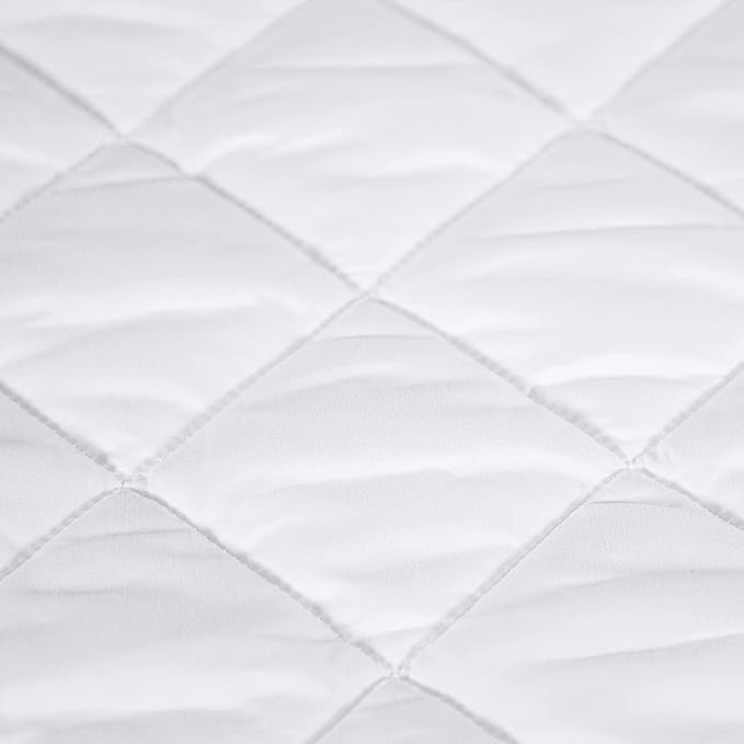 SERTA Power Clean Triple Action Quilted Soft Waterproof Mattress Pad Protector, Moisture Wicking Protection with 15" Deep Pocket, Twin XL, White