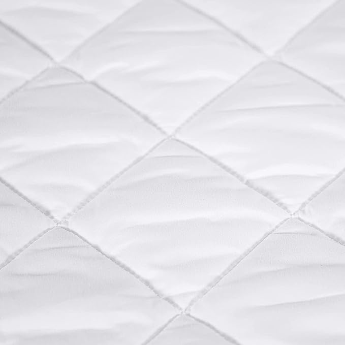 SERTA Power Clean Triple Action Quilted Soft Waterproof Mattress Pad Protector, Moisture Wicking Protection with 15" Deep Pocket, California King, White