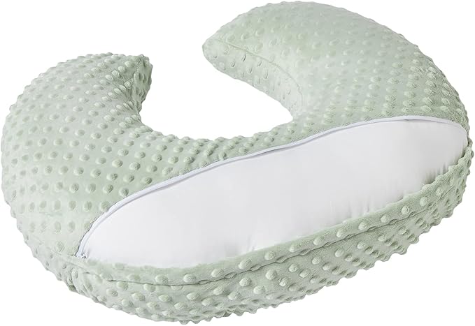 Baby Nursing Pillow and Body Positioner with Premium Slipcover for Breastfeeding for Baby Boys and Girls, Feeding Pillow with Breathable Comfortable Pillowcase (Green)