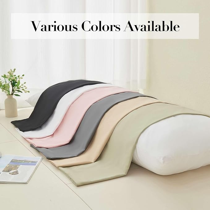DOWNSTORIA Body Pillow Cover, Ultra Soft Microfiber Long Pillowcase, Envelope Closure Large Pillow Cases 20x54 inch (Beige)