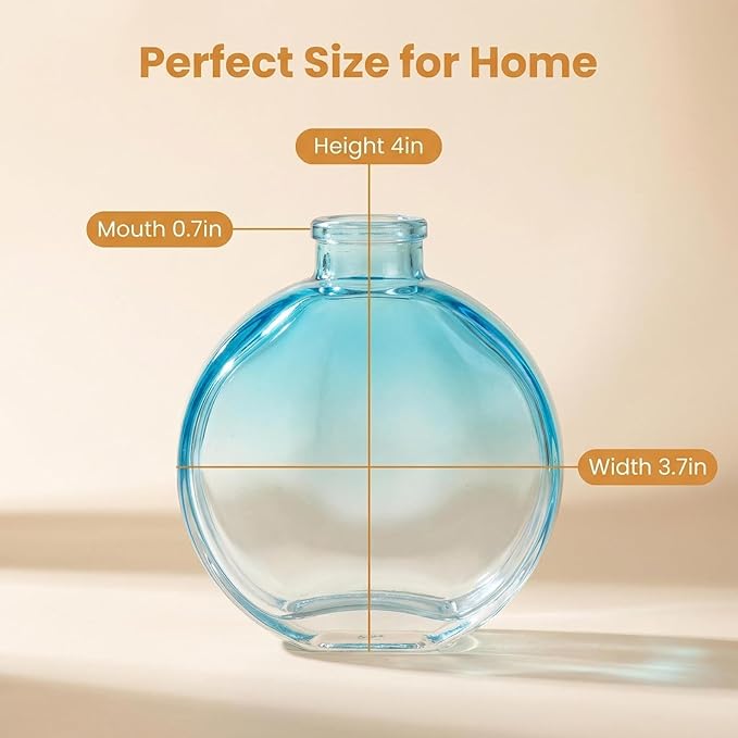 150ml/5oz Glass Diffuser Bottle - Blue - DIY Aromatherapy Storage Container - Reusable - Home Decor
