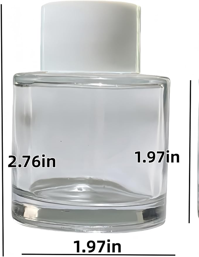 2 PCS Reed Diffuser Bottles Empty, 10Pcs Reed Diffuser Stick, Diffuser Bottle Capacity 50ml (1.7oz) Diffuser Stick 3.5mm-190mm, Suitable for Home, Hotel, Restaurant, Office Aromatherapy Tasks