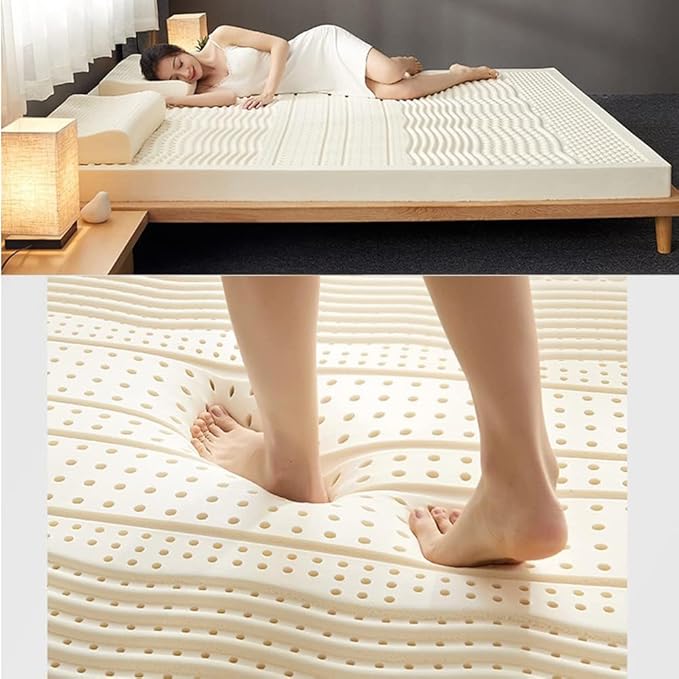100% Natural Latex Mattress,Washable Natural Latex Mattress Imported Natural Rubber Pure Mattress,4in,180x190cm(71x75in)